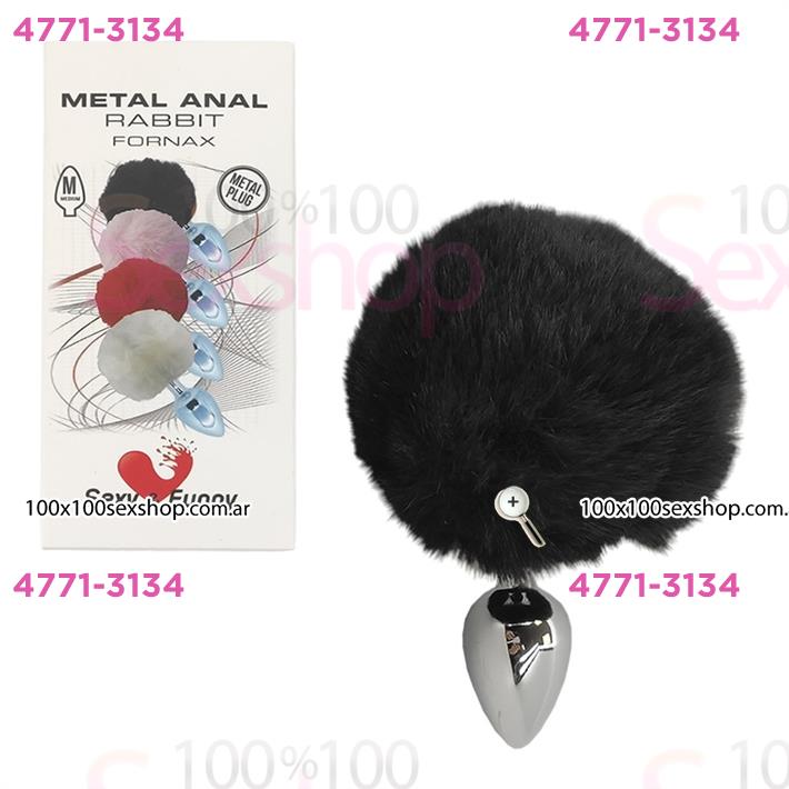 Cód: CA SS-SF-70377 - Plug anal tamaño M con cola de conejo Negra - $ 25400