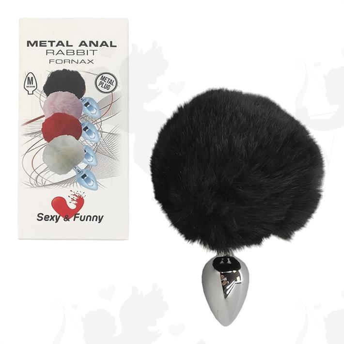 Cód: SS-SF-70377 - Plug anal tamaño M con cola de conejo Negra - $ 13900