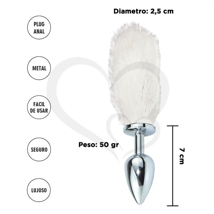 Reticulum Blanca S : Plug Anal Metalico con Cola