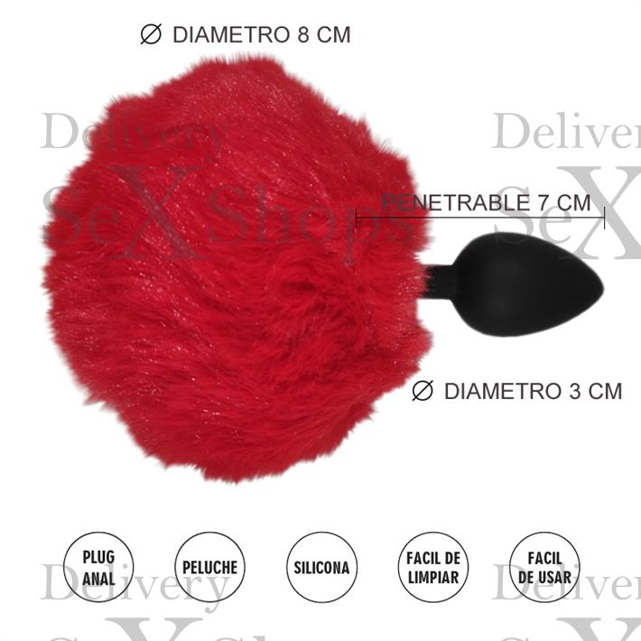  Plug rojo con textura de silicona 