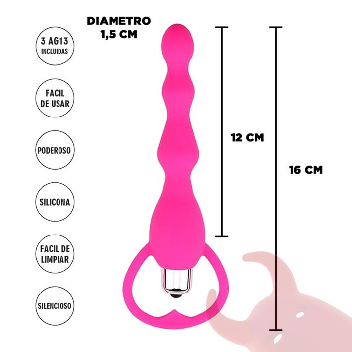  Aquila Dilatador anal rosa con aro extractor 