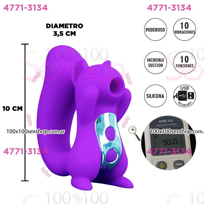 Cód: CA SS-SF-70660 - Ursa succionador de clitoris con forma de ardilla, vibracion y carga USB - $ 72200