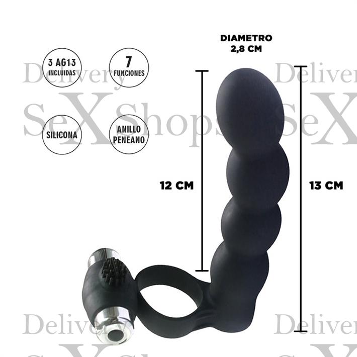  Sculptor anillo para pene con dilatador y vibracion 