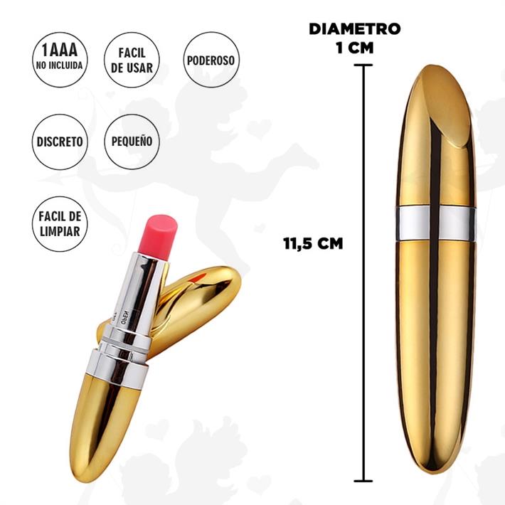 Cód: SS-SF-70676 - Estimulador femenino Tucana con forma de lapiz labial dorado - $ 12600