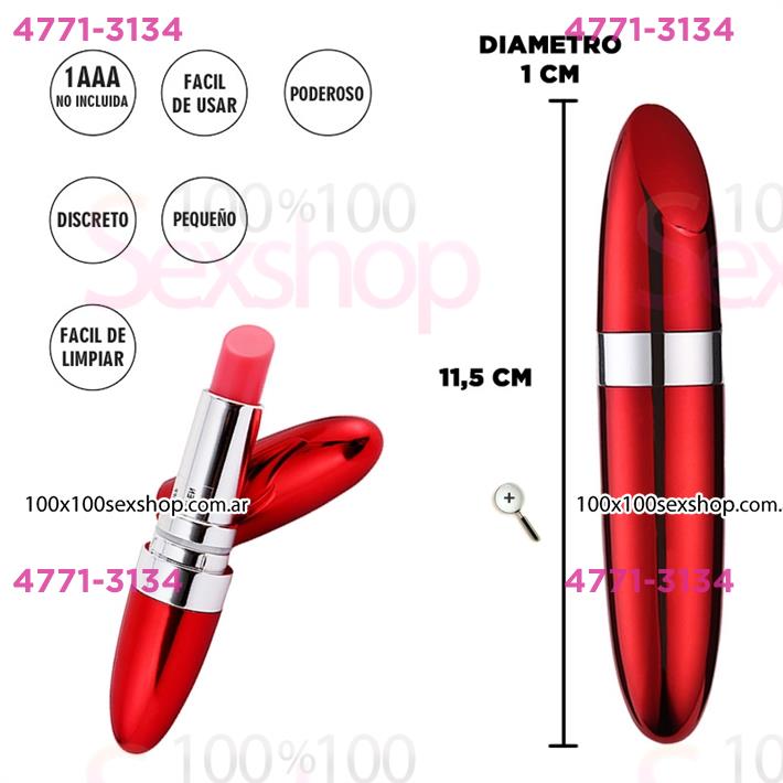 Cód: CA SS-SF-70677 - Estimulador de clitoris rojo con forma de lapiz labial Tucana - $ 23000