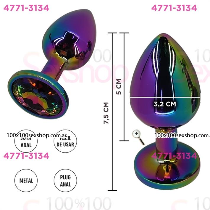 Cód: CA SS-SF-70804 - Plug anal metalico de acoiris tamaño S - $ 23000