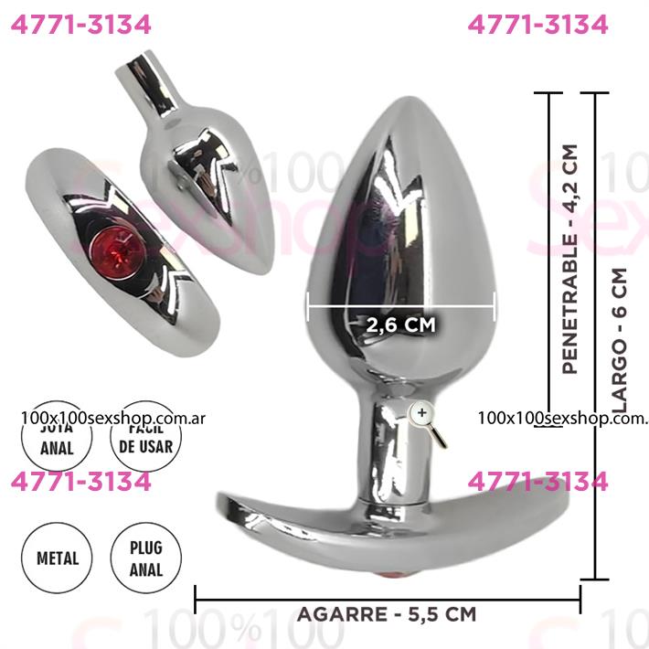 Cód: CA SS-SF-70828 - Plug anal con pequeña joya roja tamaño S - $ 25100
