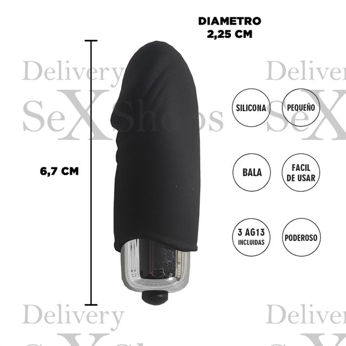  Bala vibradora negra estimulador de clitoris  