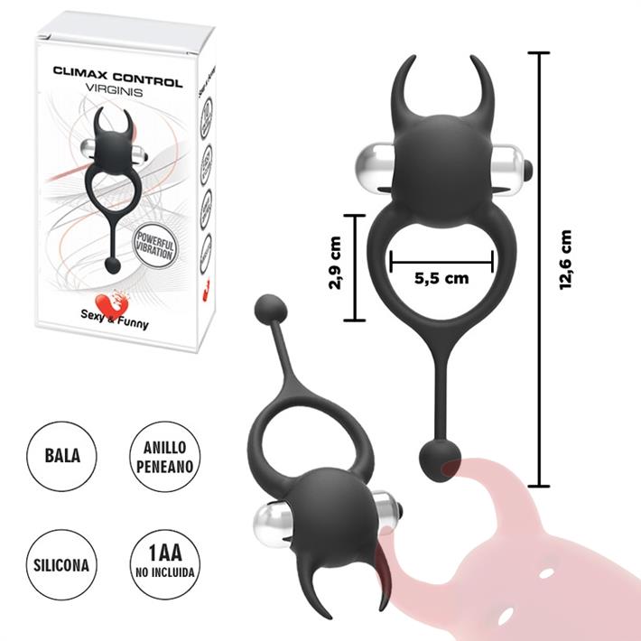  Anillo en forma de diablito negro con vibracion 
