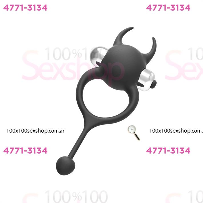 Cód: CA SS-SF-80061 - Anillo en forma de diablito negro con vibracion - $ 36900