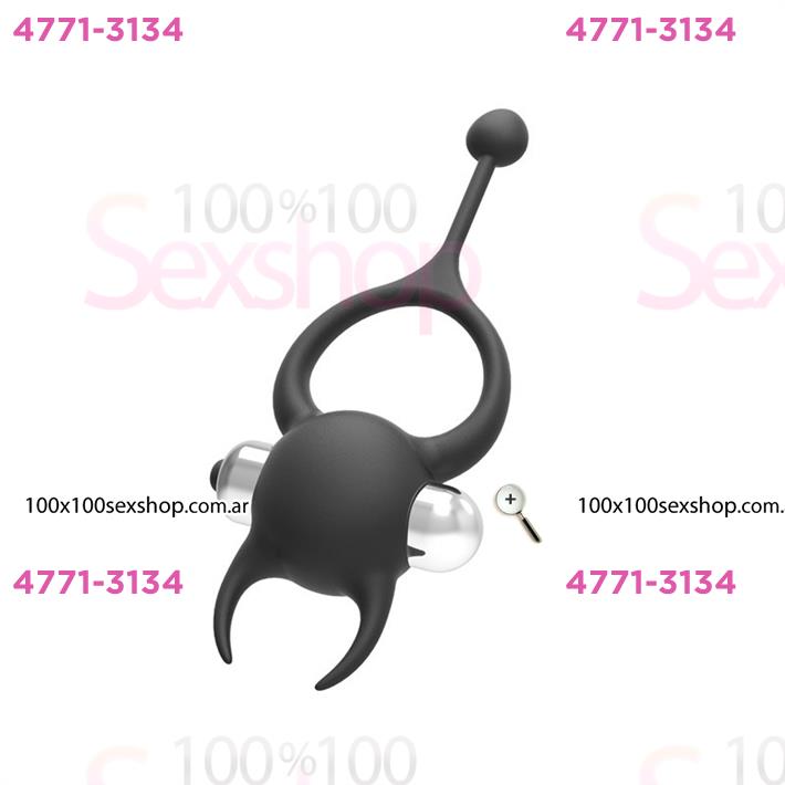 Anillo en forma de diablito negro con vibracion