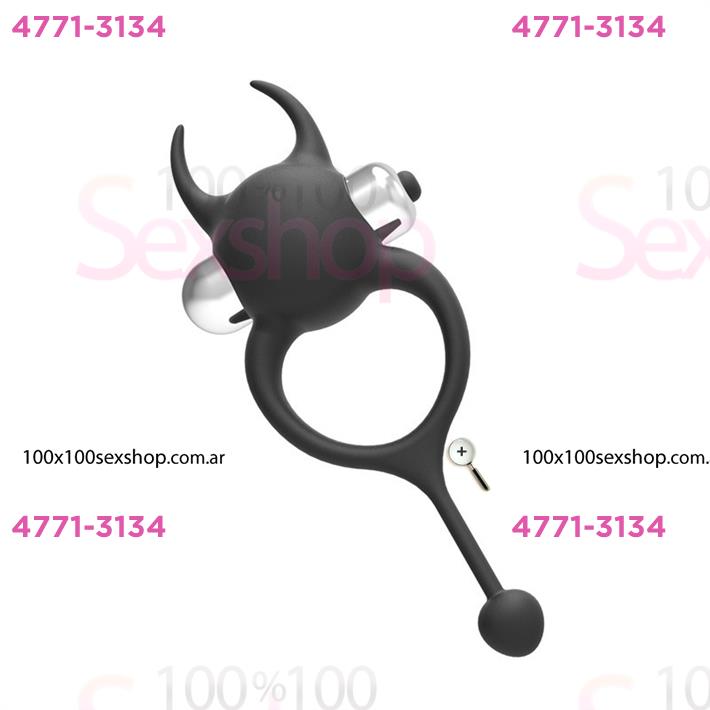 Anillo en forma de diablito negro con vibracion