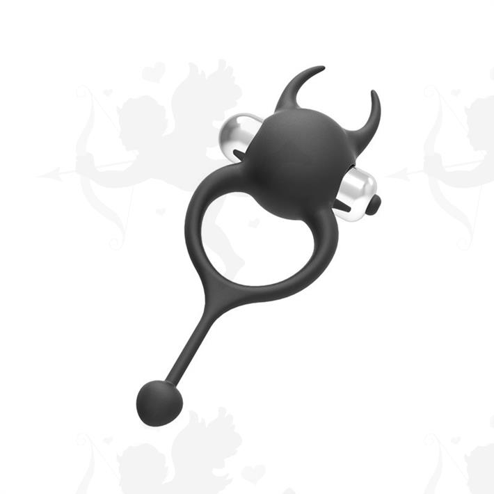 Anillo en forma de diablito negro con vibracion