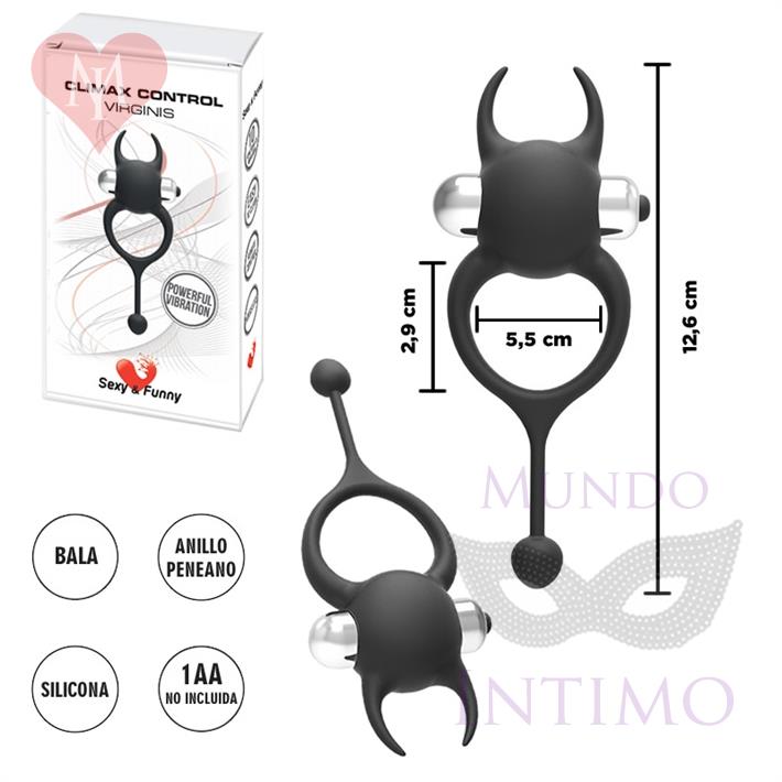  Anillo en forma de diablito negro con vibracion 