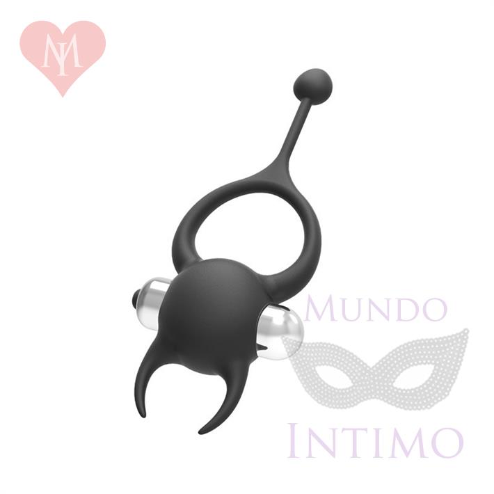 Anillo en forma de diablito negro con vibracion