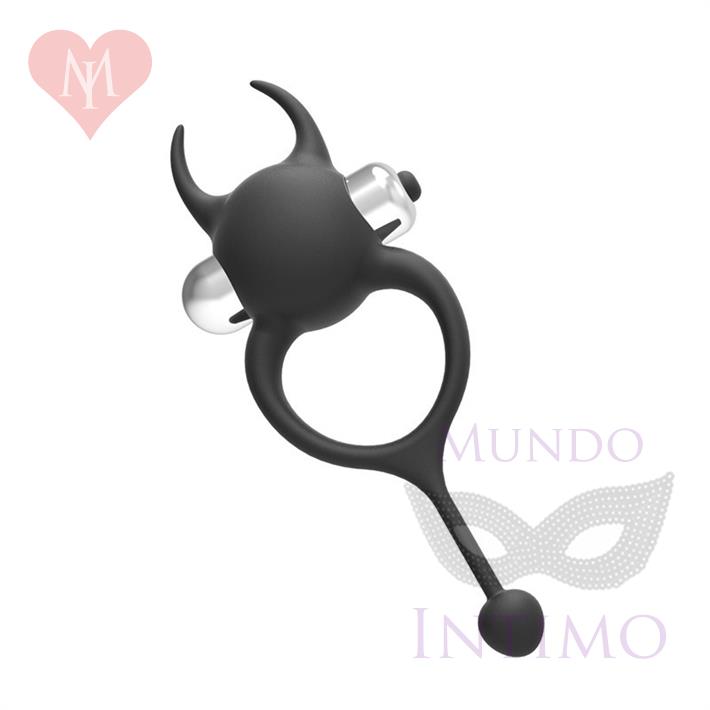 Anillo en forma de diablito negro con vibracion
