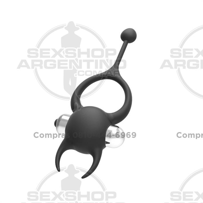 Anillo en forma de diablito negro con vibracion