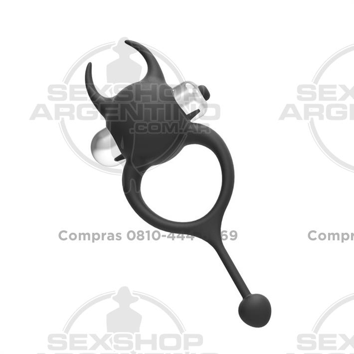 Anillo en forma de diablito negro con vibracion