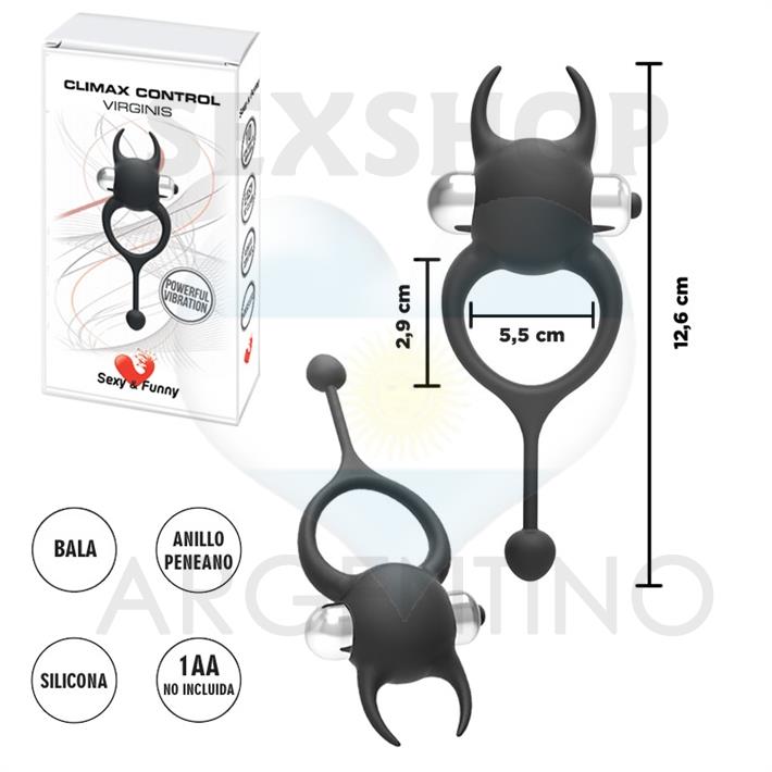 Anillo en forma de diablito negro con vibracion