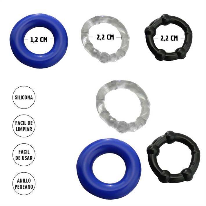 Arietis : kit de anillos para retrasar la eyaculacionEAN: LA'YVS'3