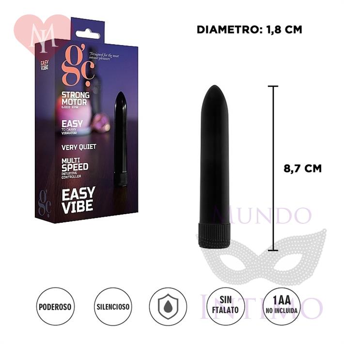  Vibrador rigido con varias velocidades negro 