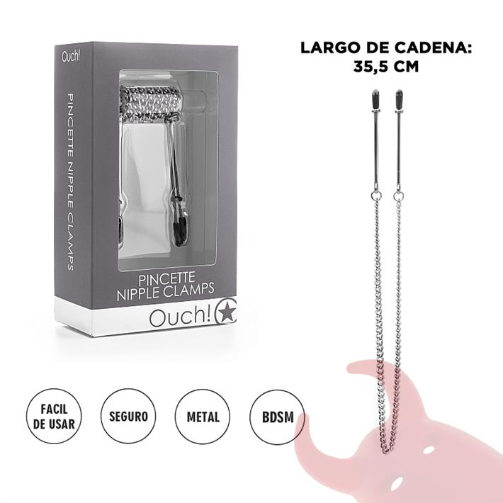 Broches de pezones con cadena metalizada